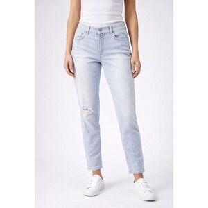 Loft Relaxed Skinny Distressed Railroad Striped Jeans Women's size 28/6‎ P